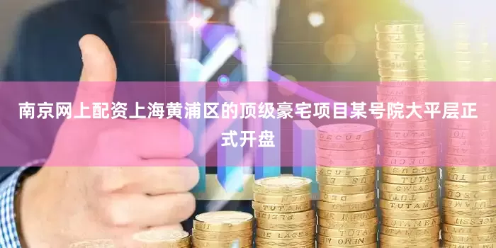 南京网上配资上海黄浦区的顶级豪宅项目某号院大平层正式开盘